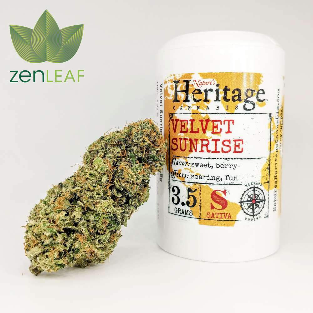 Heritage Velvet Sunrise Zen Leaf Jessup Medical Marijuana Menu